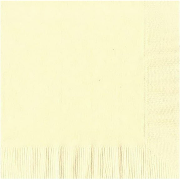 600 - (12 Pks of 50) 2 Ply Plain Solid Colors Luncheon Dinner Napkins Paper - Ivory