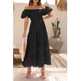 thumbnail image 3 of Vestido Maxi Negro PRETTYGARDEN con Mangas Abullonadas y Escote Cuadrado S, 3 of 8