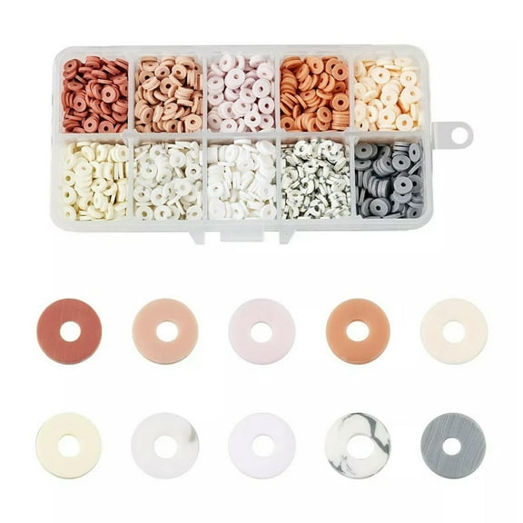 U8MO 100g Handmade Polymer Clay Heishi Beads for DIY Jewelry Craft Supplies 6x0.5~1mm