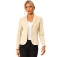 thumbnail image 1 of AllegK ChaqueDe Traje De ChaqueElástiCon Cuello De SolaPaOficiDe Trabajo PaMujer Beige XS, 1 of 5
