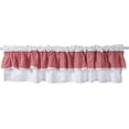 thumbnail image 1 of Cotton Cafe Curtain Country Rural Style Red and White Checked Kitchen Curtain/ Gingham Short Window Valance with Lace 150x40cm, 1 of 6