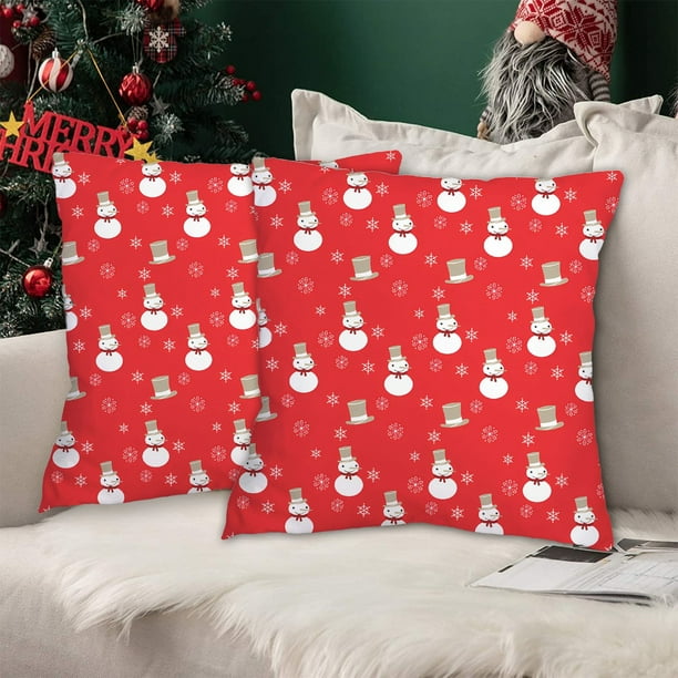Teissuly Christmas Pillow Covers 18x18 Inch Set Of 2 Christmas Tree Decorative Red Throw Pillows Winter Christmas Decor For Home Couch Teissuly WER202312020185