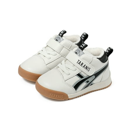 

TARANIS Toddler Baby Soft-soled Sneakers Leather Non-slip Thermal Cashmere Lined Walking Shoes For Winter New