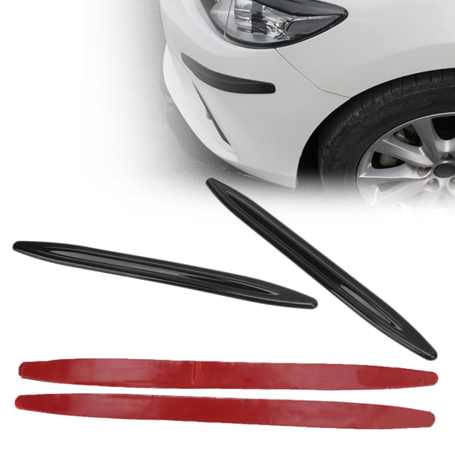 Parachoques 2 Uds Protector De Parachoques Trasero Delantero Del Coche Esquina De La Puerta Del Cuerpo Tiras Antiarañazos Modificación Negra Brillante Universal