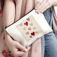 thumbnail image 3 of Pratyus Tote Bag Pink Love Cosmetic Bag with Hearts Floral Theme for Women Friends Travel Essentials Ladies Accessories White, 3 of 6