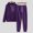 Purple, variant on Women's 2 Piece Lounge Sets 2024 Fall Solid Long Sleeve Drawstring Hoodie Pullover Tops And Cargo Pants Tracksuit Sport Suit Green XXL