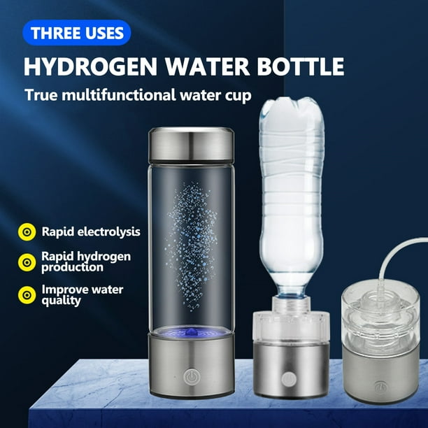 Fiudx Generador Portátil de Agua con Hidrógeno, Tecnología de Electrólisis Inteligente, Diseño de Vidrio de Borosilicato de Alta Pureza, Botella Portátil de Agua con Hidrógeno, Uso En Exteriores y Of