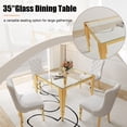 thumbnail image 6 of 37" Square Clear Tempered Glass Dining Table for 2-4 People, Modern Kitchen Table with Irregular Stainless Steel Legs, Dining Table for Small Space, Apartment Studio, Home Office, 6 of 7