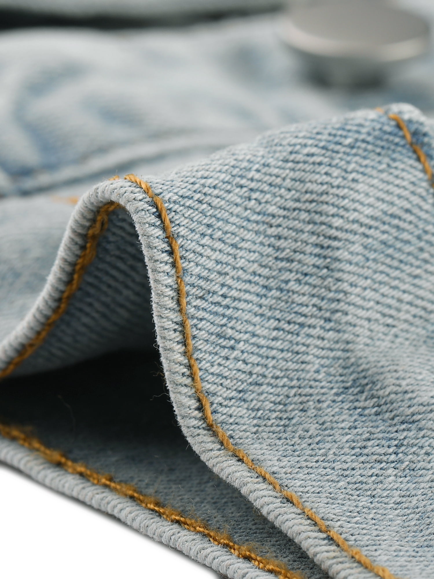 DARING DIVA Women's Short Sleeves Crop Button Down Denim Jacket S Grey Blue