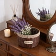 thumbnail image 5 of Plants Pots​ Woven Basket Duo Sweet Color Tone Linen Trim White Flower Tag Clear Liner Tidy Indoor Corner Outdoor Deck Plants Pots, 5 of 6