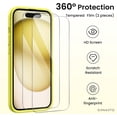 thumbnail image 5 of Compatible with iPhone 15 Case Shockproof with Screen Protectors, Waterproof Liquid Silicone Rubber Full Cover Protective Case for iPhone 15 6.1 inch-Lemon Yellow, 5 of 13