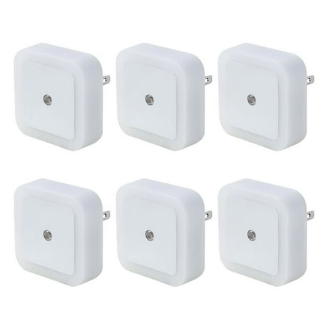 

LED Night Light Plug-in [6 Pack] Super Smart Dusk To Dawn Sensor Night Lights Suitable for Bedroom Bathroom Toilet Stairs Kitchen Hallway Kids Adults Compact Nightlight Cool White