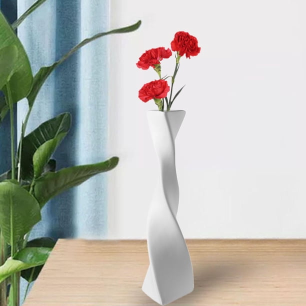 Jarrón de flores secas nórdicas, decoración de mesa, centros de mesa, maceta, arreglo floral, maceta para boda, , estantería, hogar, Blanco Soledad florero moderno