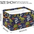 thumbnail image 3 of Large Foldable Storage Bin Tyrannosaurus Rex Dinosaur Fabric Storage Baskets Collapsible Decorative Baskets Organizing Basket Bin with PU Handles for Shelves Home Closet-2Pack Decor Gifts, 3 of 7