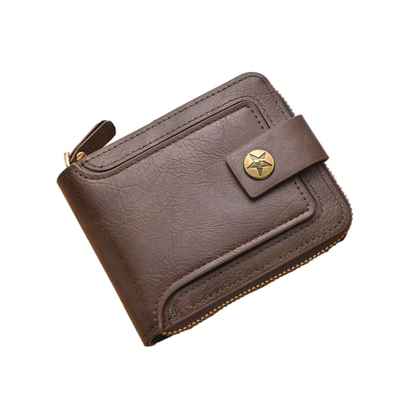 Thinsony Exquisite Craftsmanship Mens Wallet - Leather Large Capacity Vintage Easy To Carry PU Wallet For Men Small Wallet Light brown