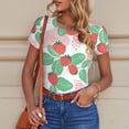 thumbnail image 4 of Goofa Strawberry Printed Women Rash Guard Short Sleeve,Tummy control Swimsuit Surfing Swimsuit Bathing Suit One Piece Swimsuit UPF 50-X-Large, 4 of 9