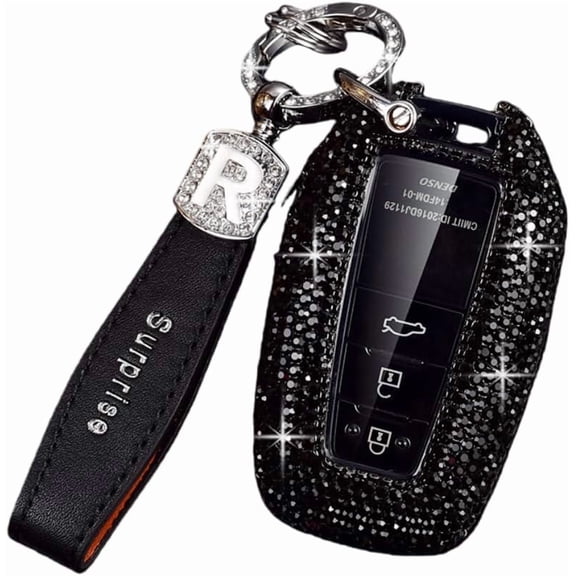 Key Fob Cover Compatible with Toyota Prius Camry Corolla CHR RAV4 Land Cruiser Highlander Avalon GT86 2017-2026 4 Button Keychain Case Holder Protector,Black