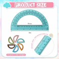 thumbnail image 3 of 12 Pcs of Colorful Plastic Protractors 180 Degrees 6 Inches Mathematical Protractor Translucent Geometric for Learn Office Measurement Drawing, 3 of 6