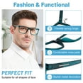 thumbnail image 4 of OCCI CHIARI Men's Stylish Oversized Reading Glasses 3.00 with Spring Hinge Fashion Readers for Reading 1.0 1.5 2.0 2.5 3.0 3.5 4.0 5.0 6.0 Turquoise, 4 of 6