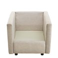 thumbnail image 5 of Modern Contemporary Urban Design Living Room Lounge Club Lobby Armchair Accent Chair, Fabric, Beige, 5 of 9