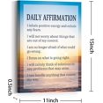 thumbnail image 5 of Daily Affirmations Motivational Quote Wall Art Canvas,Positive Inspirational Motto Canvas Framed Wall Art Ready to Hang For Graduates Home Office Bedroom Dorm Wall Decor 12"x 15", 5 of 5