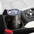 thumbnail image 5 of 20 Oz Paw Print Coffee Tumbler Double Wall Insulated Stainless Steel Water Bottle | Metal Reusable Thermoses Flask with Cup Cap | Leak & Sweat Proof with Anti-Dust Lid, 5 of 7