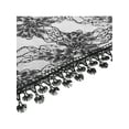 thumbnail image 4 of INSPIRE CHIC Lace Floral Mantilla Scarves, Crochet Tassel Triangle Shawl, Cathedral Chapel Church Head Covering Mass Bridal Veils 55.1x17.7" Black, 4 of 5