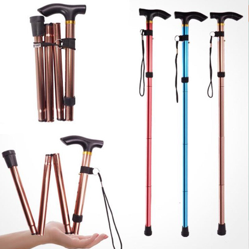 Folding Cane for Elderly Portable Hand Walking Stick Nonslip 4 Section