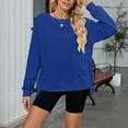thumbnail image 4 of Weikingp Women Sweatshirt Ladies Sweatshirts Fashion Sweatshirt Cute Clothes for Women Cozy Clothes Blue 2XL, 4 of 9