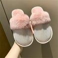 thumbnail image 6 of Anuirheih Slippers for Women, Soft Plush Warm Slip-on Slippers, Rhinestone Wool Drag Warm Indoor Outdoor Slippers(Pink）, 6 of 6