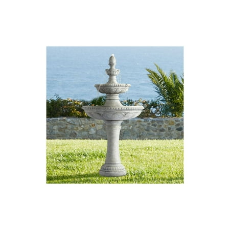 John Timberland Italian Outdoor Floor Water Fountain 44 High 3 Tiered Pineapple Bowls for Yard Garden Patio Deck Home