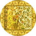 thumbnail image 1 of Ahgly Company Indoor Round Animal Yellow Traditional Area Rugs, 6' Round, 1 of 4