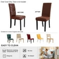 thumbnail image 7 of Unique Bargains Stretch Spandex Dining Room Chair Covers Set of 4, Coffee, 7 of 7