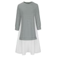 thumbnail image 4 of IROINNID Long Sleeve Dress for Women Sweatshirt Long Sleeve Dress Round-Neck Ladies Patchwork Mini Dresses ,Gray, 4 of 7