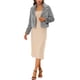 thumbnail image 2 of Chaqueta corta de pelaje sintético esponjoso de manga larga con cuello de muesca para mujer Inspire Chic en gris, 2 of 6