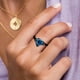 thumbnail image 3 of Corazón Mar Zafiro Circón Negro Anillo en Forma de Anillo Decorativo para Niñas Anillo de Luz Boda Compromiso Artesanía, 3 of 4
