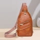 thumbnail image 4 of Vintage Leather Chest Bag Crossbody Shoulder Mochila Soft Casual Style Hands-free Convenience for Travelers and Desplazamientors, Ukhbmc, 4 of 7