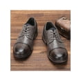 thumbnail image 5 of Fangasis Mens Dress Shoes Retro Brogues Lace Up Oxfords Office Glossy Casual Shoe Gray 7, 5 of 5