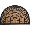 thumbnail image 7 of Evideco Vitrail Half Circle Door Mat 24x16 Inch – Black Rubber Scroll and Arch Pattern with Natural Coir – Non-Slip Entry Rug for Indoor/Outdoor Use – Heavy Duty, Easy to Clean, Decorative Welcome Ma, 7 of 7