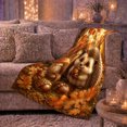 thumbnail image 6 of Whimsical Autumn Forest Hedgehog Acorn Woodland, Cozy Woodland Scene, Warm Flannel Blanket for Cabin and Lodge, Garden Lovers Thanksgiving Gift, Playful Home Decor, 6 of 9
