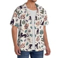 thumbnail image 2 of Rateoe Black Cat And Snake Pattern Men's Short Sleeve Classic Shirt, Casual Short-Sleeved Shirt, Lightweight Summer Shirt, Cuban Collar Shirt,Button-Front Shirt-3X-Large, 2 of 5
