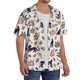 thumbnail image 2 of Balery Black Cat And Snake Camisa Casual de Manga Corta con Botones para Hombre, Texturizada, Estilo Cubano, para Playa, Verano-Medium, 2 of 5