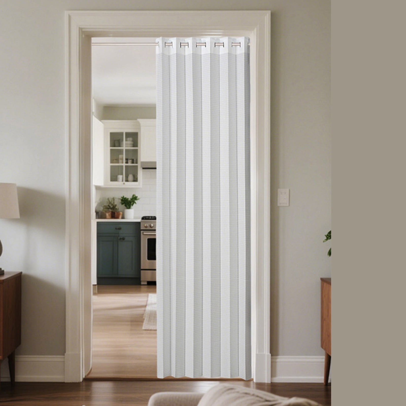 Breathable Meshes Room Divider For Doorways And Corridors Foldable Design With Smooth Glides Hooks Easy To Install Washable Polyester Home Organization
