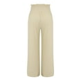 thumbnail image 5 of YUEJUIR Slacks For Women Women Summer High Waisted Cotton Linen Palazzo Pants Wide Leg Long Pant Trousers With Pocket Postpartum Clothes Womens Work Pants Business Casual (Beige,XXL), 5 of 5