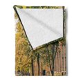 thumbnail image 2 of Amsterdam Soft Flannel Fleece Throw Blanket, Bridge over Canal in the Capital of Holland with Trees Cars Bikes, Cozy Plush for Indoor and Outdoor Use, 70" x 90", Olive Green Multicolor, by Ambesonne, 2 of 5