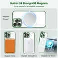 thumbnail image 2 of Magnetic Case for iPhone 13 Pro 6.1'', [Built-in Camera Lens Cover] Soft Shockproof Clear Back Slim Phone Case [Compatible with MagSafe] for iPhone 13 Pro, Green, 2 of 8