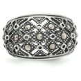 thumbnail image 5 of Stainless Steel Polished and Antiqued Marcasite Ring Size: 8; for Adults and Teens; for Women and Men, 5 of 6