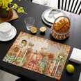 thumbnail image 4 of Orange Pumpkins Fall Thanksgiving Placemats Set of 4, Maple Leaf Rustic Washable Wipeable Table Mats for Dining Tables, Indoor Outdoor Kitchen Place Mats for Holiday Party Table Decor, 4 of 9