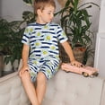 thumbnail image 4 of Balery Daisy Striped Nautical Conjunto de Pijama Infantil de Manga Corta con Estampado – Ropa de Dormir de Algodón Suave-Small, 4 of 6