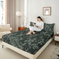 thumbnail image 4 of Feelyou Men Rustic Camo Twin Sheet Sets, Green Abstract Bedding, 3-Piece, 4 of 7